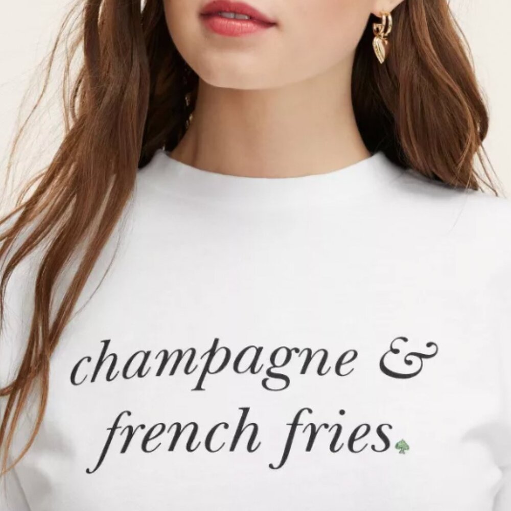 Kate Spade New York x Target Women's Champagne & French Fries Short Sleeve Tee - Picture 4 of 4